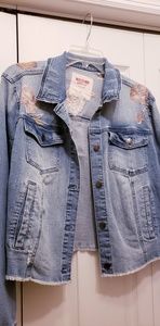 NWOT Embroidered Denim Jacket